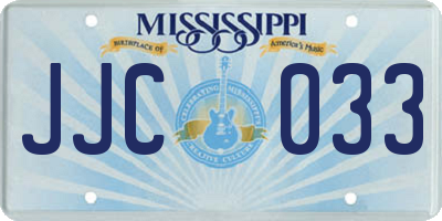 MS license plate JJC033