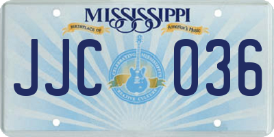MS license plate JJC036