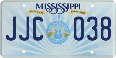 MS license plate JJC038
