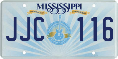 MS license plate JJC116