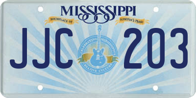 MS license plate JJC203