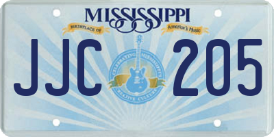 MS license plate JJC205