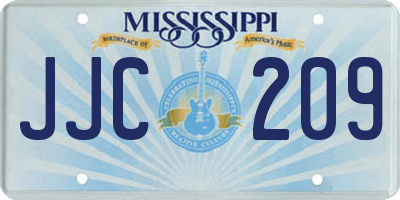 MS license plate JJC209