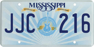 MS license plate JJC216