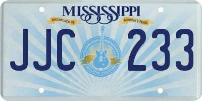 MS license plate JJC233