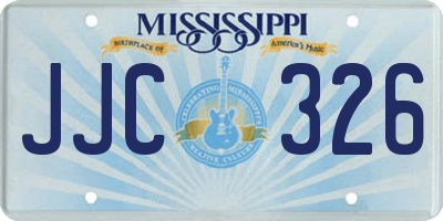 MS license plate JJC326