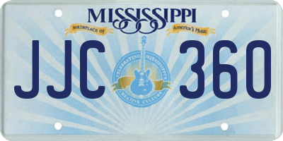 MS license plate JJC360