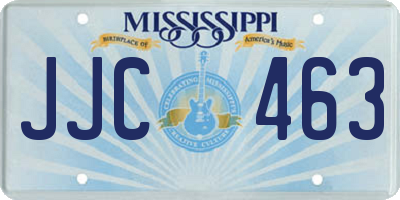 MS license plate JJC463