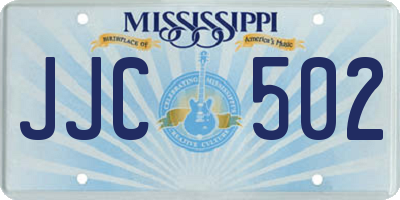 MS license plate JJC502