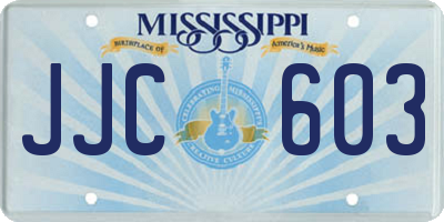 MS license plate JJC603