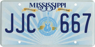MS license plate JJC667