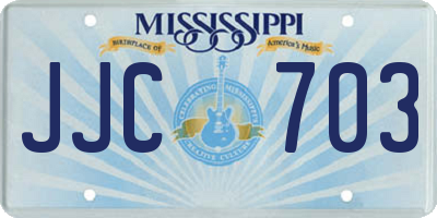MS license plate JJC703