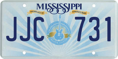 MS license plate JJC731