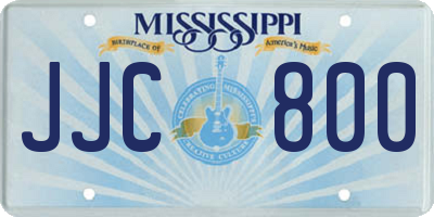 MS license plate JJC800
