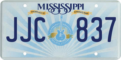 MS license plate JJC837