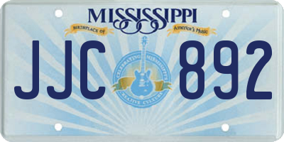 MS license plate JJC892