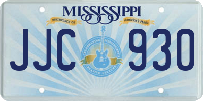 MS license plate JJC930
