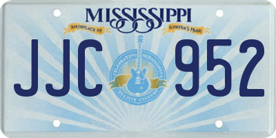 MS license plate JJC952
