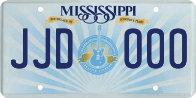 MS license plate JJD000