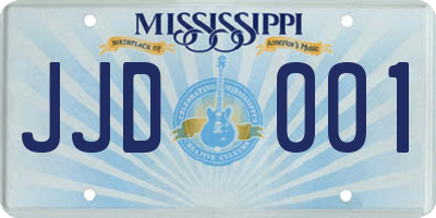 MS license plate JJD001