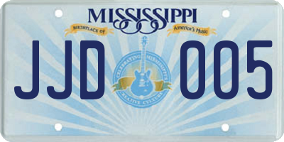 MS license plate JJD005
