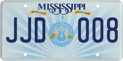 MS license plate JJD008