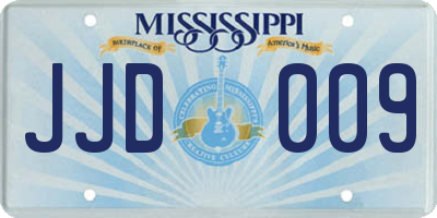 MS license plate JJD009
