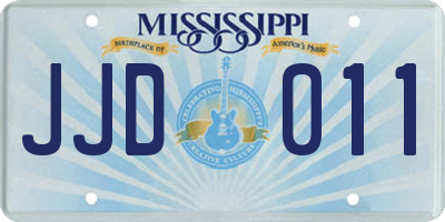 MS license plate JJD011