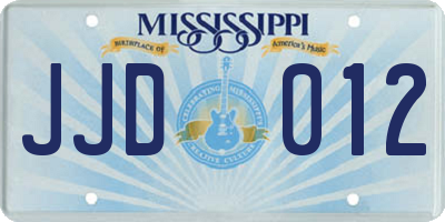 MS license plate JJD012