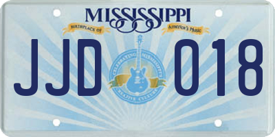 MS license plate JJD018