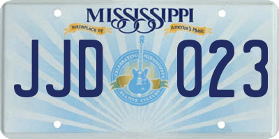 MS license plate JJD023