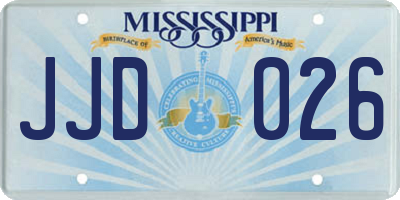 MS license plate JJD026