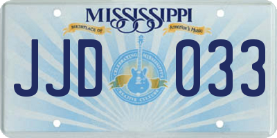 MS license plate JJD033
