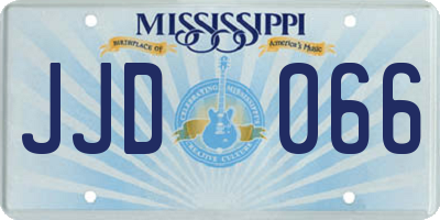 MS license plate JJD066