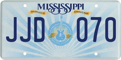 MS license plate JJD070