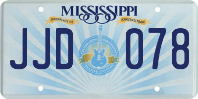MS license plate JJD078