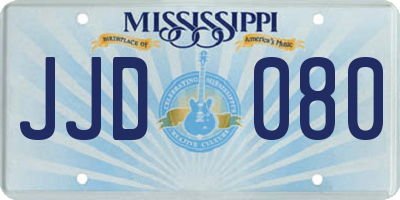 MS license plate JJD080