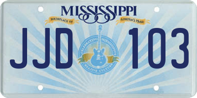 MS license plate JJD103