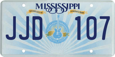 MS license plate JJD107
