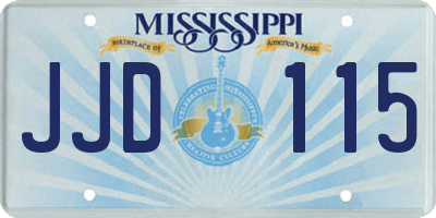MS license plate JJD115