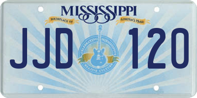 MS license plate JJD120