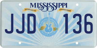 MS license plate JJD136