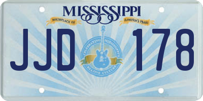 MS license plate JJD178