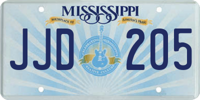 MS license plate JJD205