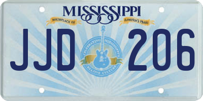 MS license plate JJD206