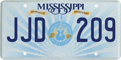 MS license plate JJD209