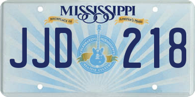 MS license plate JJD218