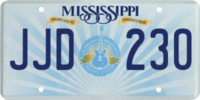 MS license plate JJD230