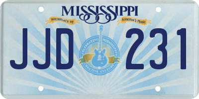 MS license plate JJD231