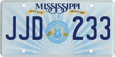 MS license plate JJD233